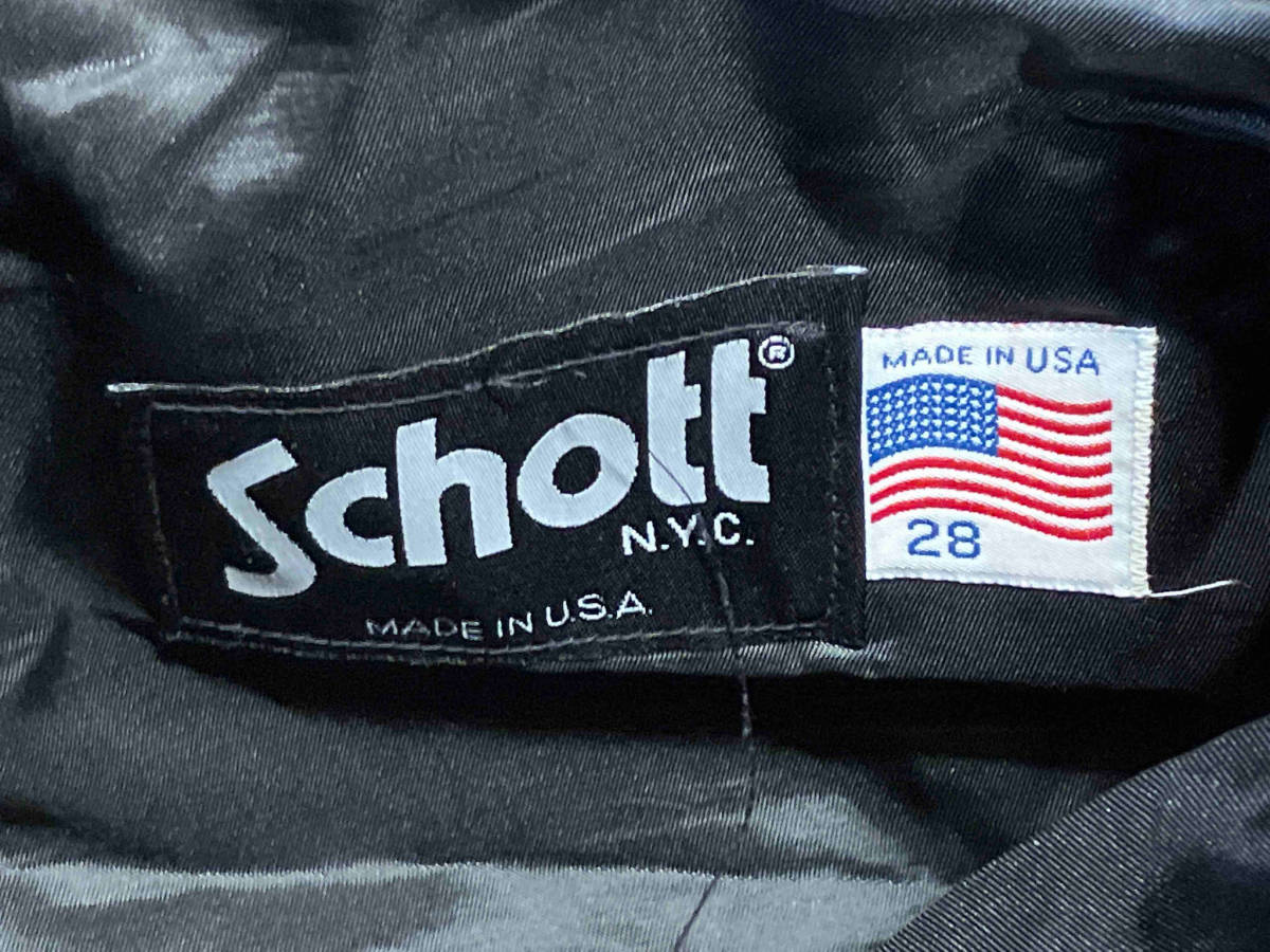 90s schott ショット IDEAL ZIPPER レザーパンツ ブラック 店舗受取可_画像3