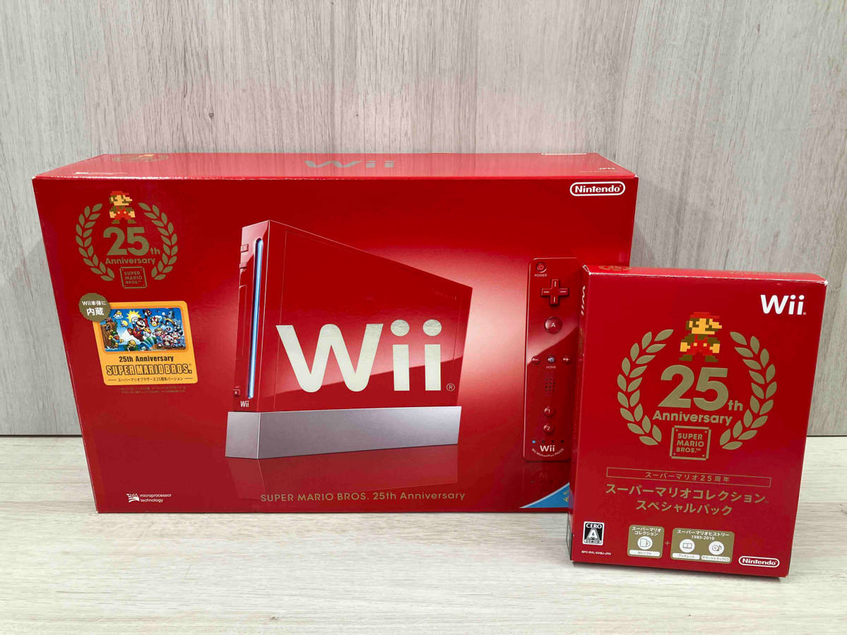 【現状品】 Nintendo Wii RVL-S-RAAVスーパーマリオブラザーズ 25周年バージョン スーパーマリオコレクションスペシャルパック付の画像1