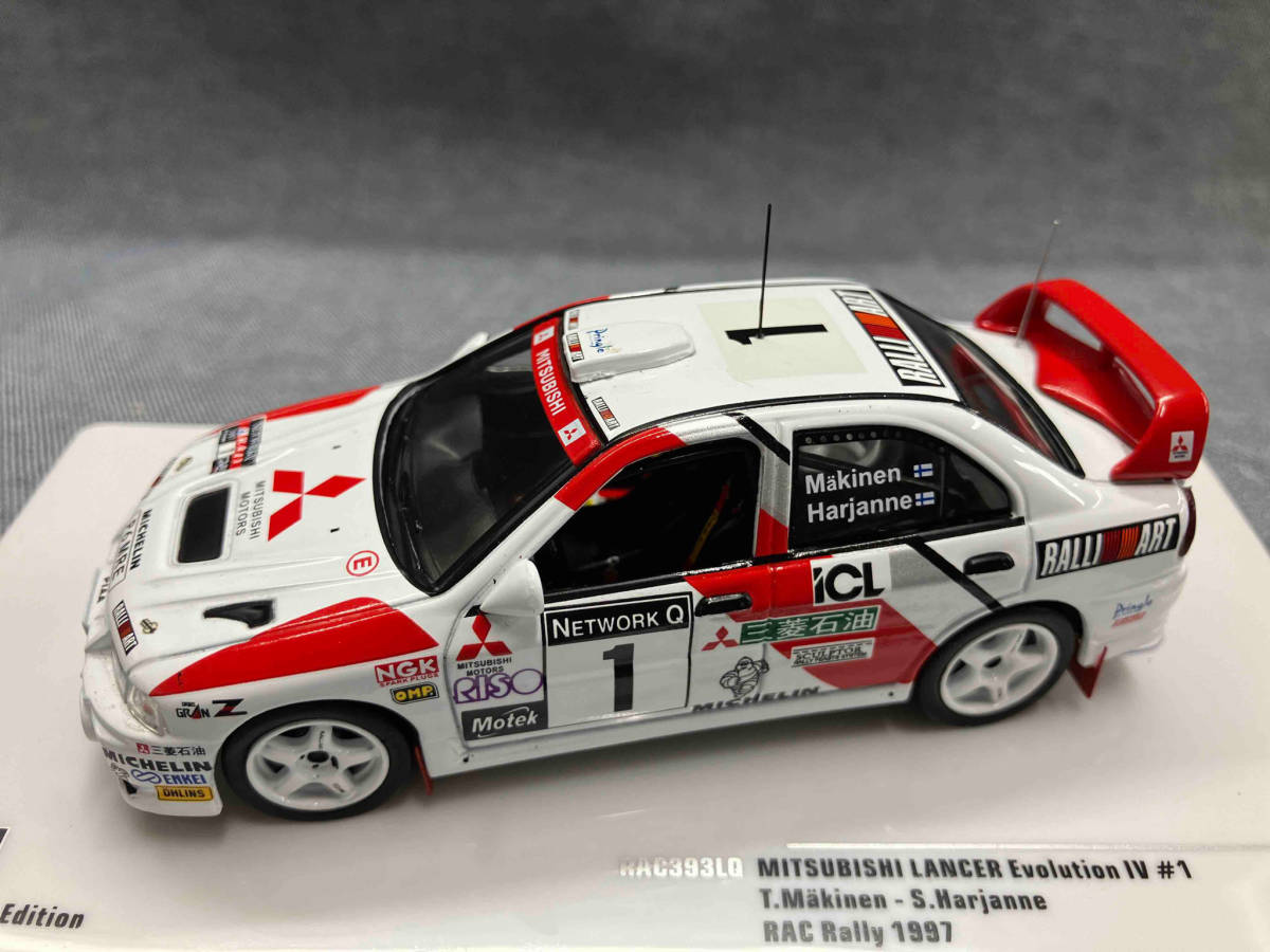 ixo 1/43 25th anniversary edition AC393LQ MITSUBISHI LANCER Evolution 5 # 1 T.Mkinen - S.Marianne RAC Rally 1997(29-06-35)_画像2