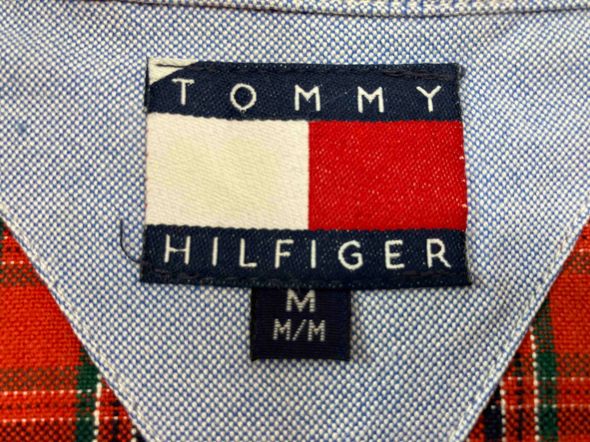 TOMMY HILFIER トミーヒルフィガー タータンチェック 長袖シャツ ネルシャツ M レッド_画像3