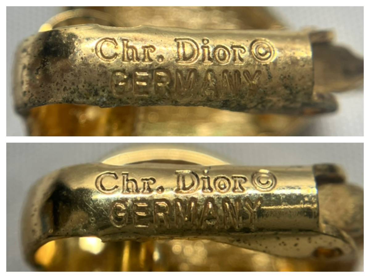 クリスチャンディオール Christian Dior イヤリング 5.4g H1.3×W1.2cm ハートモチーフ クリップ式_画像6
