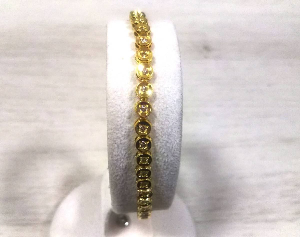 【楽ギフ_のし宛書】 【煌めくダイヤ!】K18/ダイヤ1.0ct /19㎝/10.4g ブレスレット ダイヤモンド