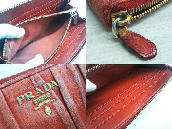 PRADA プラダ 長財布 赤 レッド レディース_画像5