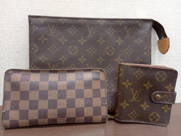 LOUIS VUITTON／モノグラム ダミエ／ポーチ、財布3点セット_画像1