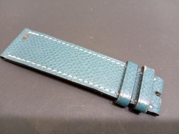 ジャンク お値下げしました ジャンク HERMES エルメス腕時計用レザーベルト 幅20mm ブルー系_画像5