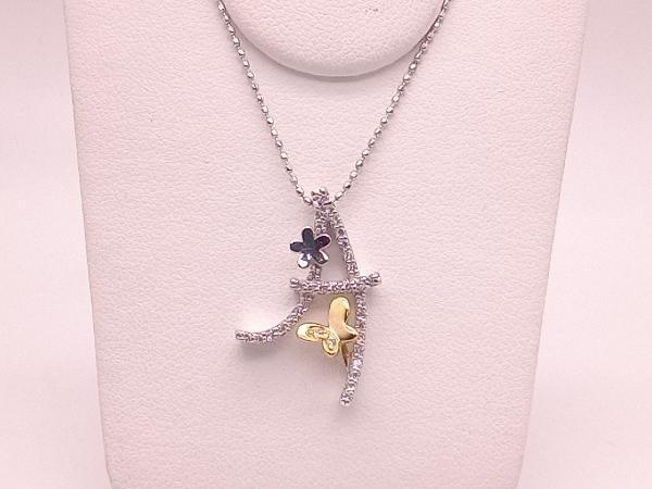 K18／K18WG／ダイヤモンド0.18ct／44cmネックレス／4.2gの画像3