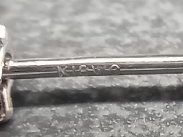 K18WG ホワイトゴールド 片耳ピアス ダイヤ付 総重量1.35g アクセサリーの画像4