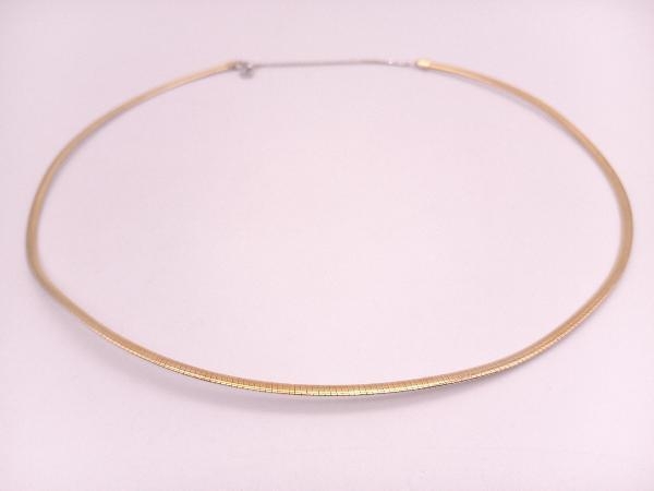 【楽天スーパーセール】 K18/K18WG/リバーシブルオメガ/40cmネックレス/12.5g イエローゴールド