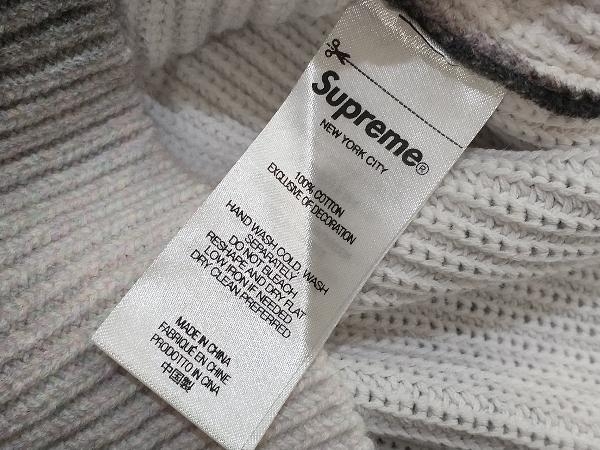 冬 Supreme シュプリーム H.R.Giger Sweater Multi 未使用 長袖ニット ステッカー付 XL 白×黒_画像4