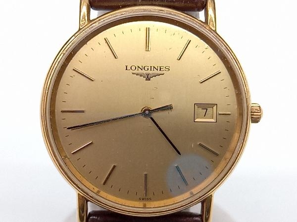 LONGINES　ロンジン　グランドクラシック　L4.636.2　電池式　クォーツ　デイト　ゴールド　メンズ腕時計　動作品　 店舗受取可_画像1