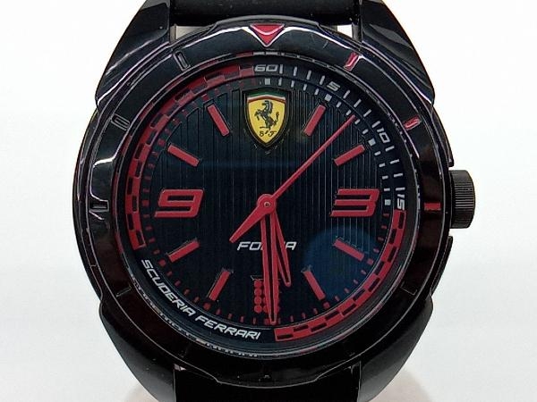 上品スタイル SCUDERIA FERRARI スクーデリア・フェラーリ SF.44.4.47.0638 電池式 クォーツ ブラック×レッド メンズ腕時計 動作品 その他