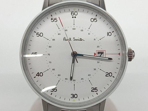 Paul Smith　ポールスミス　1007　電池式　クォーツ　デイト　ホワイト×シルバー　メンズ腕時計　動作品　 店舗受取可
