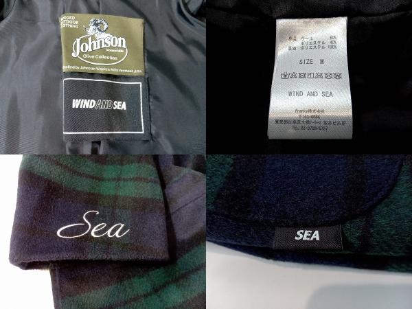 WIND AND SEA × Johnson Woolen Mills ウィンダンシー × ジョンソンウォーレンミルズ ウールテーラード グリーン チェック M 店舗受取可_画像3