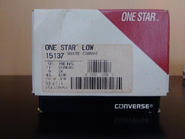 CONVERSE ONESTAR 箱付き商品タグ付きデッドストック品 アメリカ製 ホワイトキャンバス　28cm_画像9