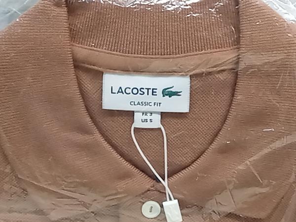 美品 LACOSTE ラコステ L1212LJ-99 半袖 ポロシャツ ブラウン 定番 新品タグ付き_画像3