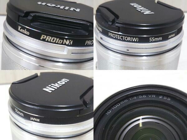 ジャンク Nikon 1 NIKKOR 10-100mm f4-5.6 VR シルバー カメラレンズ レンズ内ホコリあり 動作等全て未チェック 現状品_画像9
