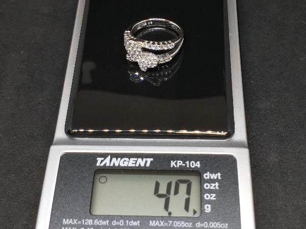 K18 18金 WG ダイヤモンド 蝶 デザイン リング 指輪 ホワイトゴールド D0.67ct 4.7g #7 店舗受取可の画像8