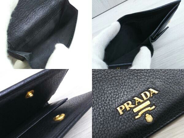 PRADA プラダ 1MV204 二つ折り財布 黒 ブラック 箱有_画像5