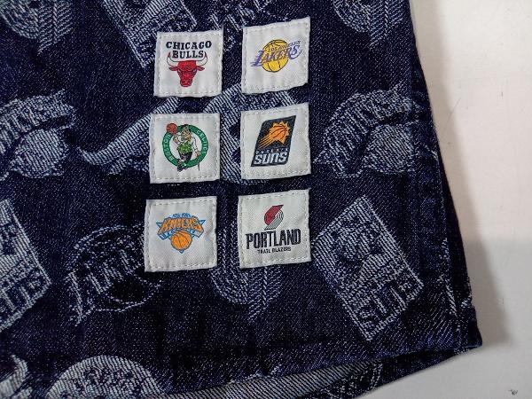 【タグ付き】WIND AND SEA x NBA ウィンダンシーxエヌビーエー DENIM JACKET 長袖シャツジャケット 総ロゴ インディゴ S 店舗受取可_画像9