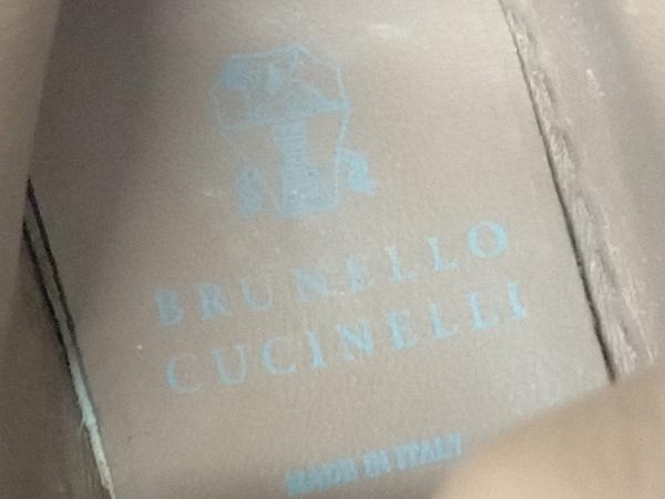 BRUNELLO CUCINELLI ブルネロクチネリ レースアップ ショートブーツ サイドジップ レディース キッズ ブラウン レザー サイズ31 イタリア製_画像6