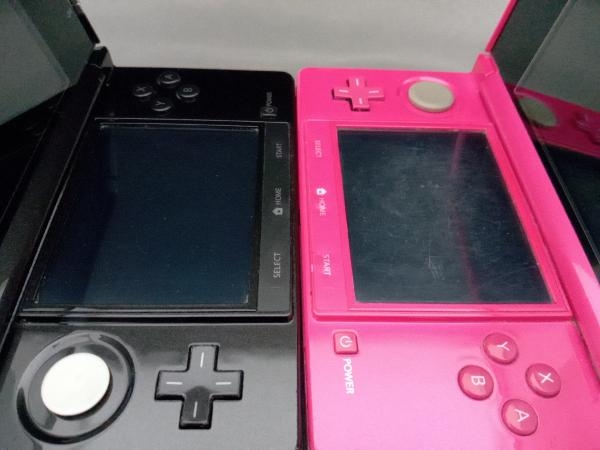 ジャンク 動作確認済 3DS 本体 2台セット コスモブラック グロスピンク (ピンク起動不可)_画像6