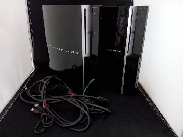 ジャンク PS3 本体 2台セット PlayStation3(80GB):クリアブラック(CECHL00 動作OK)(CECHH00 起動不可)_画像1