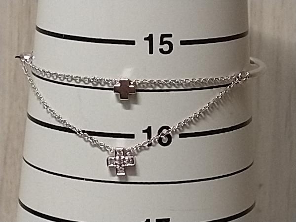 STAR JEWELRY (Star) K18 Gold D0.04ct bracele approximately 15.5cm gross weight approximately 3.9g Star Jewelry diamond Cross 