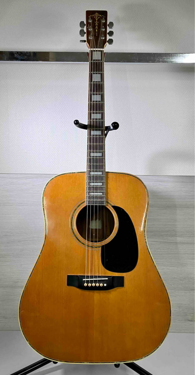 ジャンク 現状品 KANSAS カンサス アコースティックギター 型番不明 トーチインレイ 弦楽器 ハードケース付_画像2