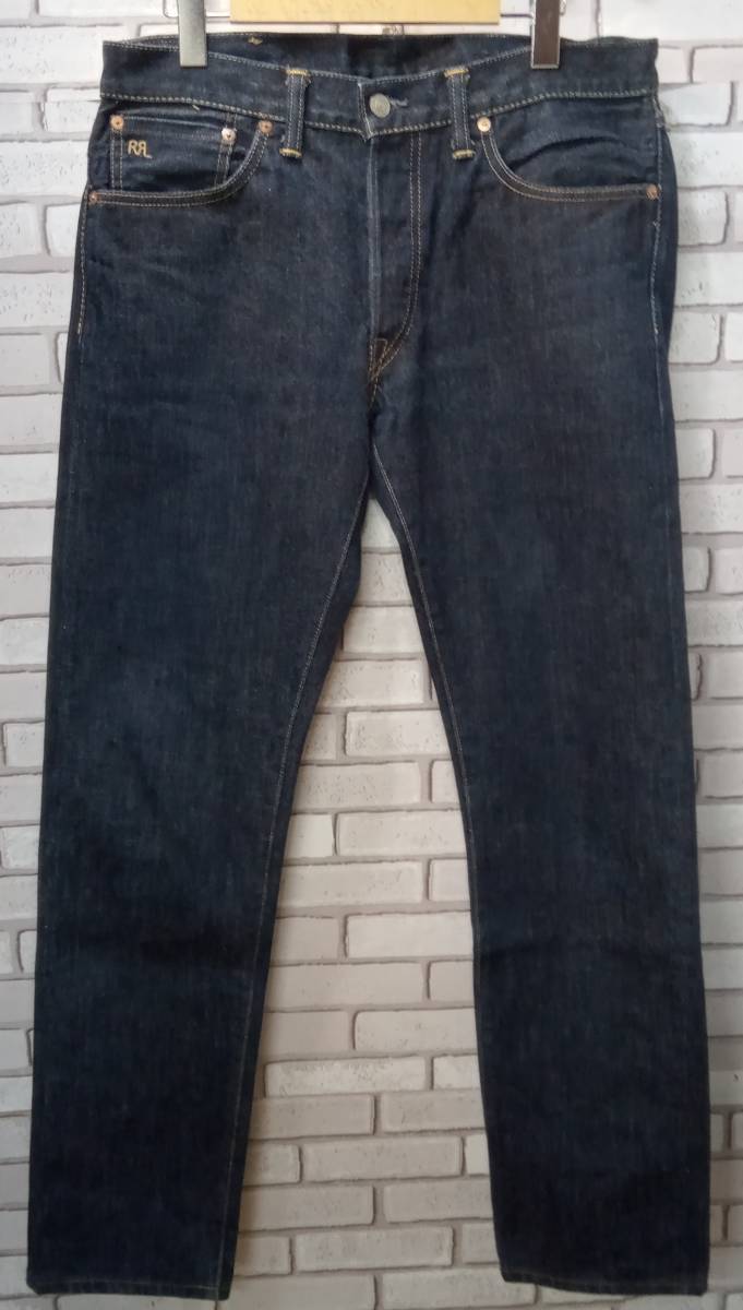 RRL ダブルアールエル RALPH LAUREN ラルフローレン スリムフィット セルビッジ 15.9oz USA ジーンズ W32 インディゴブルー アメカジ