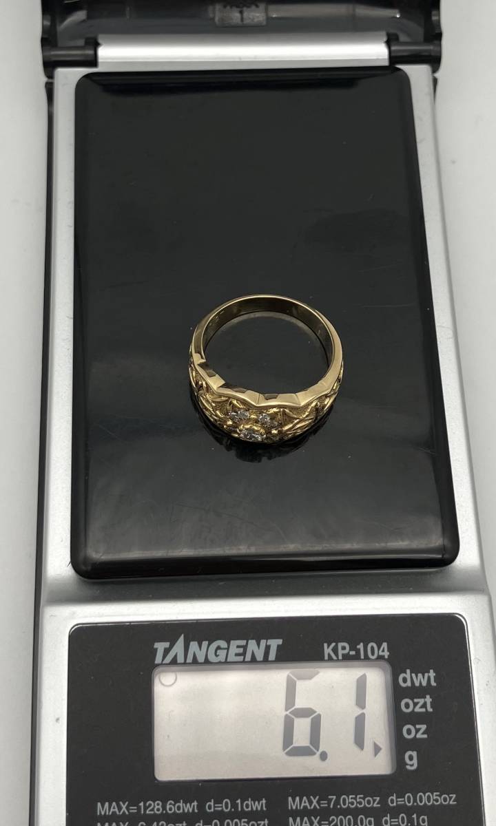 K18 ダイヤ0.27ct 11.5号 6.1g ゴールド ダイヤモンド リング 指輪 品物のみ_画像5