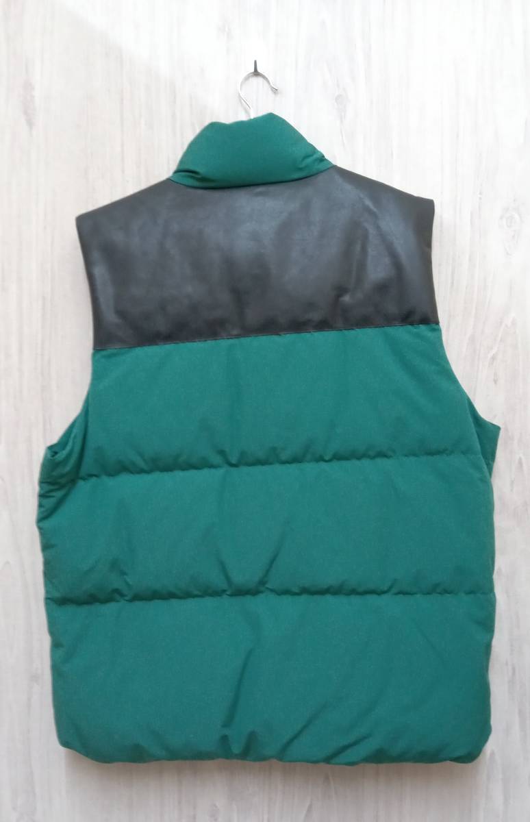 Schott/ショット/ダウンベスト/CLASSIC LEATHER COMBI DOWN VEST/3122071/グリーン×ブラック/2XLサイズ_画像2