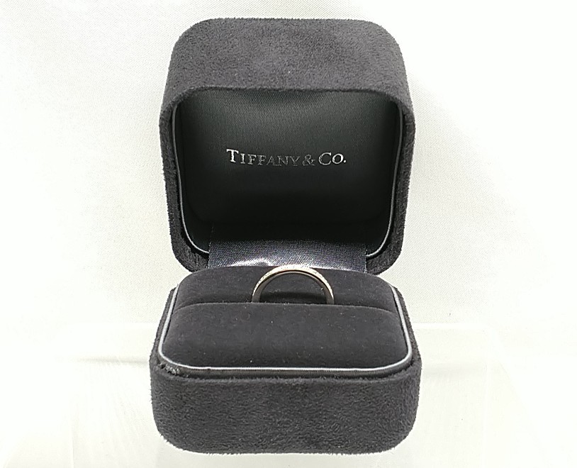 TIFFANY＆Co．（T＆Co．） Pt950 セッティングウェディングバンド 約10号 総重量約3.8g ブランドアクセサリー ティファニー プラチナ 箱付_画像8