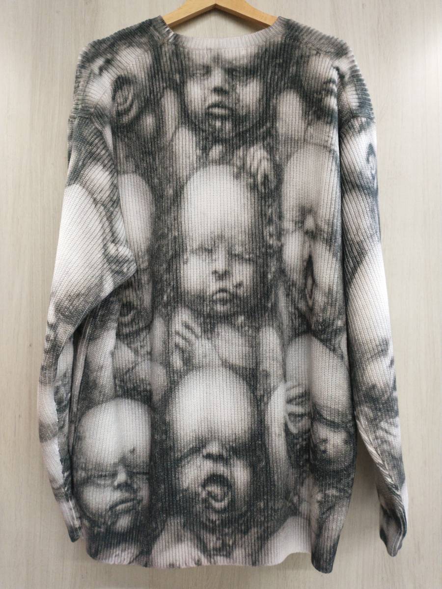 冬 Supreme シュプリーム H.R.Giger Sweater Multi 未使用 長袖ニット ステッカー付 XL 白×黒_画像2