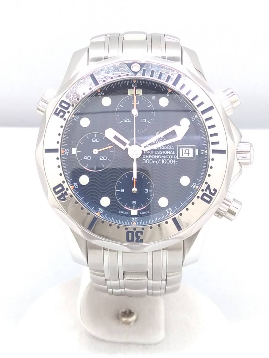 OMEGA オメガ Seamaster シーマスター クロノグラフ 青文字盤 2598.80 自動巻 腕時計_画像1