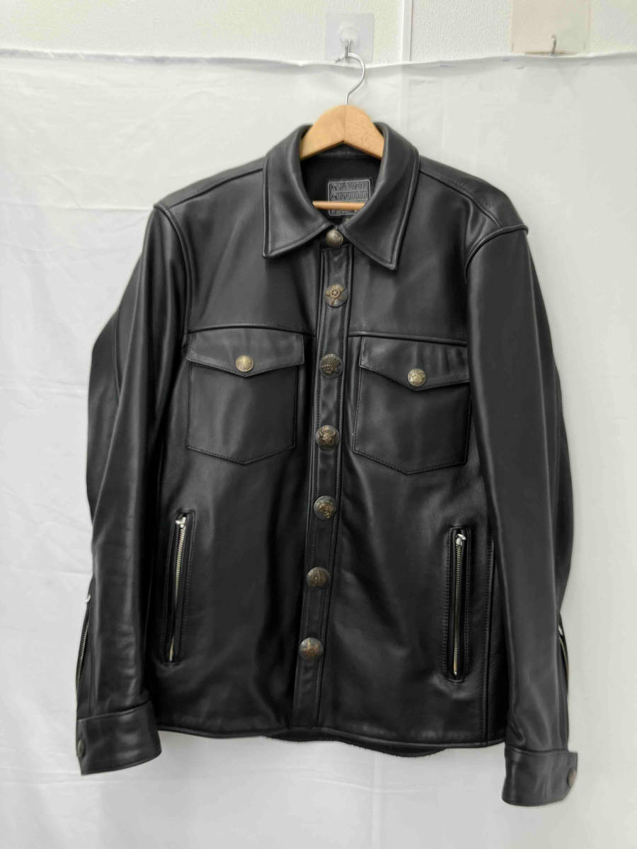 KADOYA カドヤ レザーシャツジャケット レザージャケット レザー サイズ3L メンズ ブラック 黒 K'SLEATHER ウエスタン 牛革 革 アウター