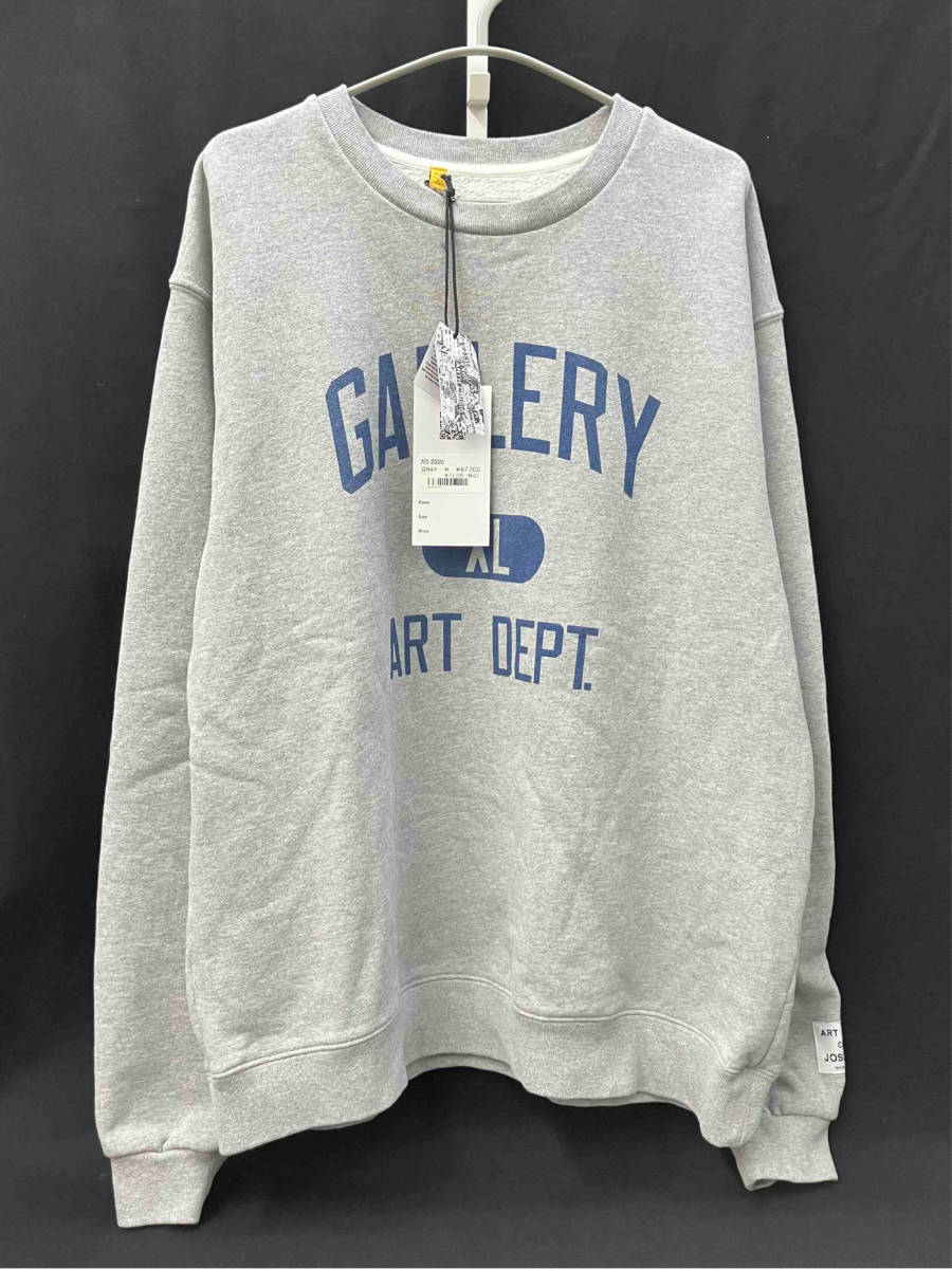 [タグ付] GALLERY DEPT. ART DEPT CREW NECK SWEATSHIRT ギャラリーデプト クルーネック スウェットシャツ グレー XL 裏起毛_画像1