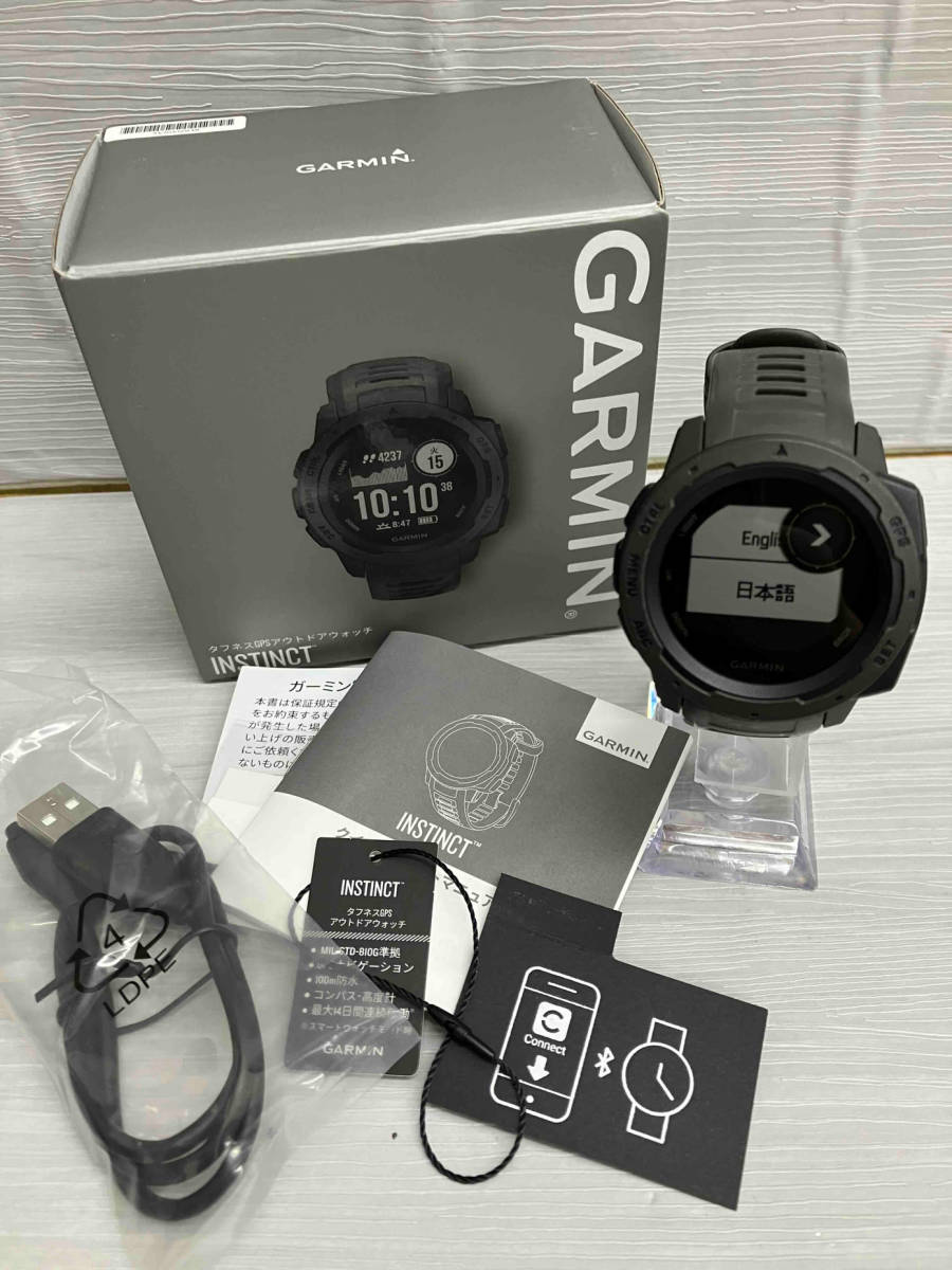 Garmin Instinct Garmin's Men's Ladies Watch Graphite Black GPS GPS Outdoor Watch Sports App встроен -в инструкции по коробке