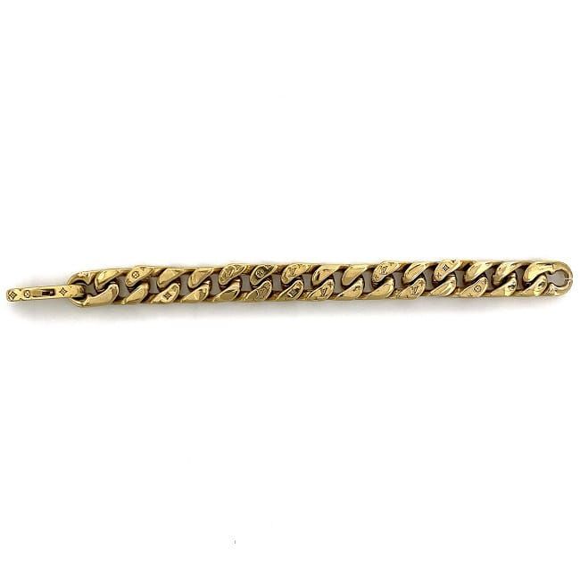  Louis Vuitton bracele brass re chain links Gold monogram M00305 beautiful goods flat accessory 