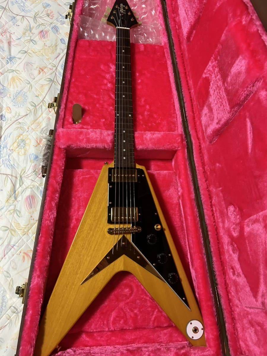 最終値下げEpiphone Inspired By Gibson Custom Shop 1958 Korina Flying V エピフォン ギブソン カスタムショップ フライングV コリーナ