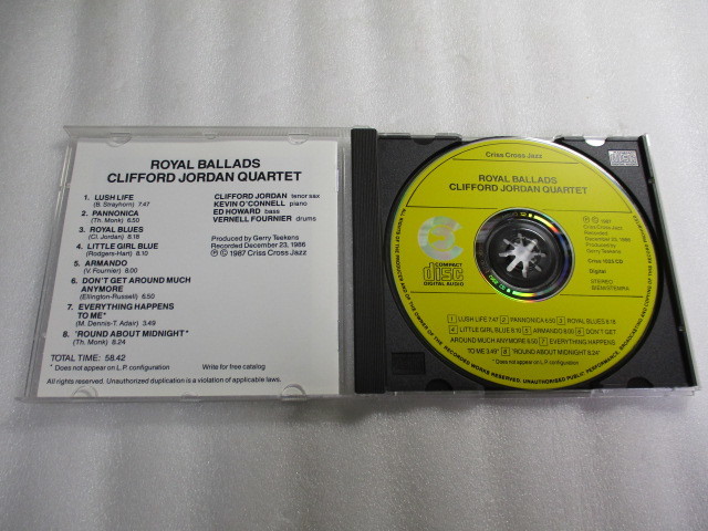 CD Clifford Jordan / Royal Ballads (Criss Cross Jazz) クリフォード・ジョーダン /Vernell Fournier /聴かずに死ねるか 'Round Midnight_画像4