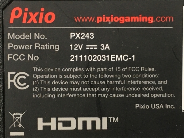 Pixio PX243 23.8型 ゲーミングモニター スタンド欠品 中古Y8221515_画像6