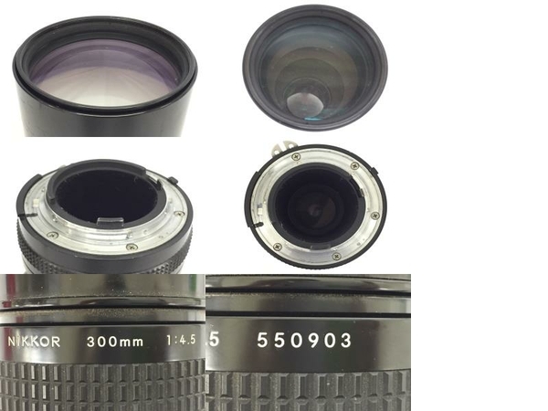 Nikon F アイベルシルバー ボディ NIKKOR 300mm 1:4.5 マニュアルフォーカス レンズ 一眼レフ フィルムカメラ 中古 ジャンク G8222335_画像10