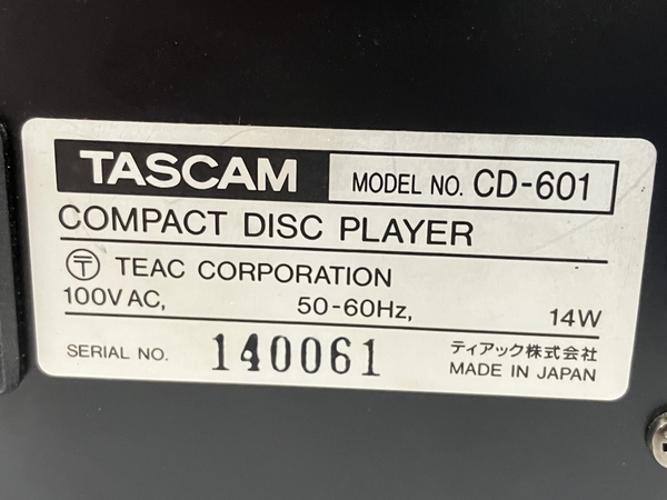 TASCAM タスカム CD-601 CDプレーヤー ジャンク T8225217_画像6