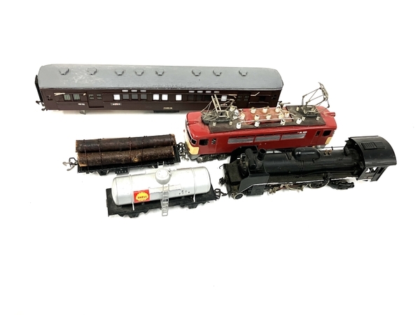 エンドウ 材木積 機関車 2台 客車 5台 パワーパック 1個 レール セット 鉄道模型 ジャンク B8111893_画像3