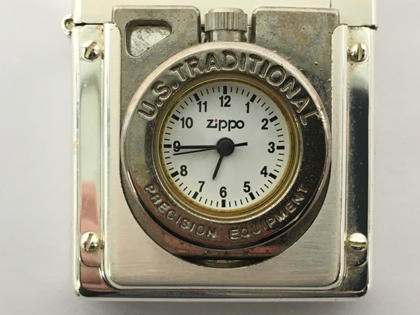 Zippo U.S TRADITIONAL ジッポ 時計付きライター ジャンク Y8257100_画像3