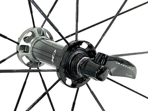 SHIMANO シマノ WH-R9100-C60-TU カーボンチューブラー ホイール スプロケット タイヤ 2本セット 中古 T8255350_画像6