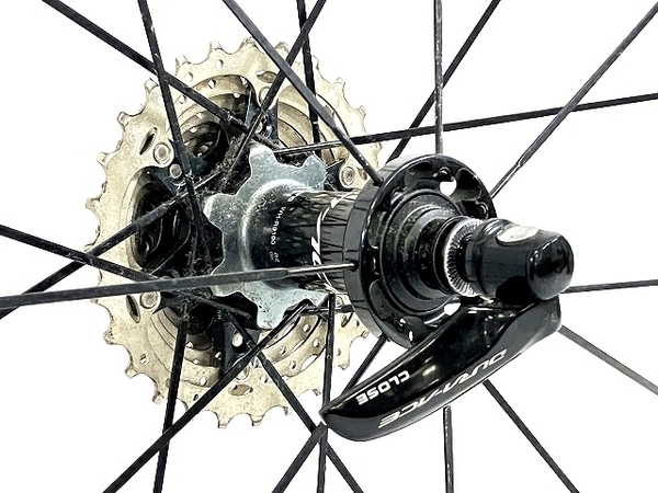 SHIMANO シマノ WH-R9100-C60-TU カーボンチューブラー ホイール スプロケット タイヤ 2本セット 中古 T8255350_画像7