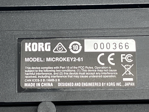KORG MICROKEY2-61 microKEY 61鍵 コンパクト MIDI キーボード コルグ 楽器 ジャンク W8265296_画像2