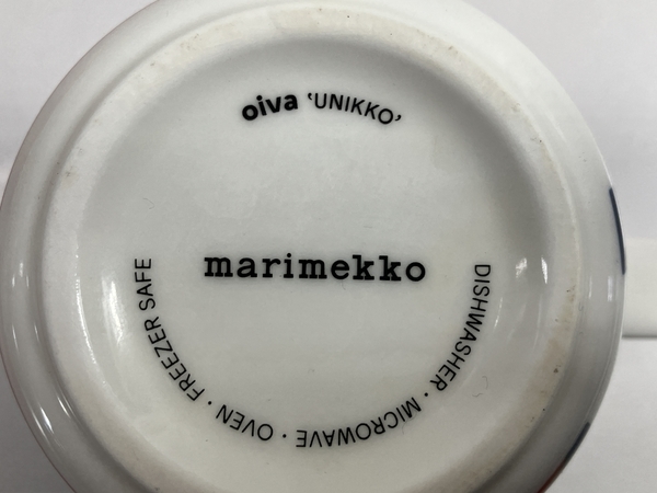 Marimekko oiva UNIKKO 食器 4点 ボウル大小 プレート マグカップ 中古 W8274106_画像9