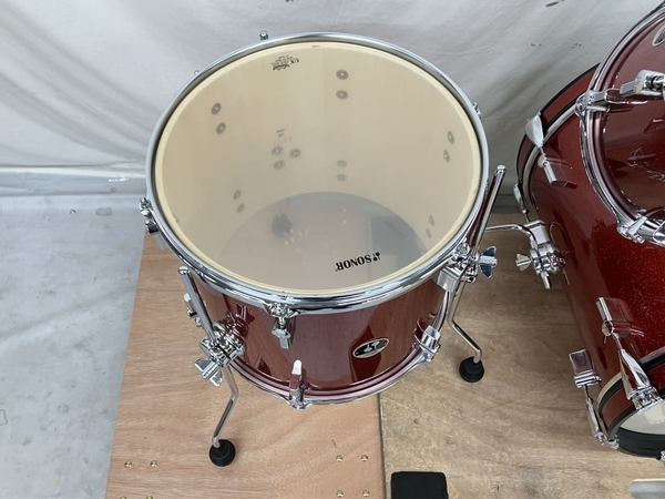 【引取限定】SONOR SAFARI UX DRUM HEAD ドラムセット 赤 ドラム 中古 直 S8254334_画像5